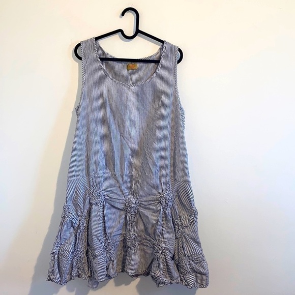 TULIP matilda dress in ticking stripe - Picture 3 of 9